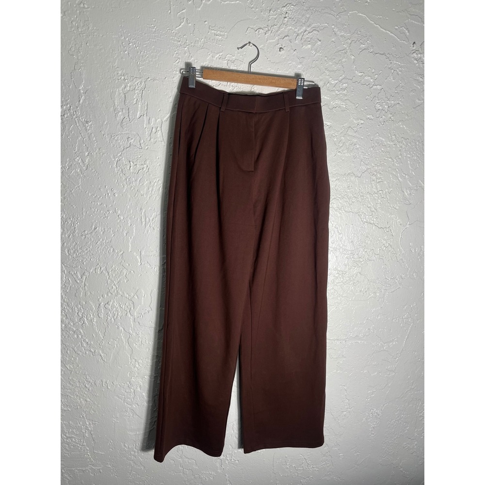 OGL Move Brown Wide Leg Trouser Pants High Rise Pleated NWT Size M